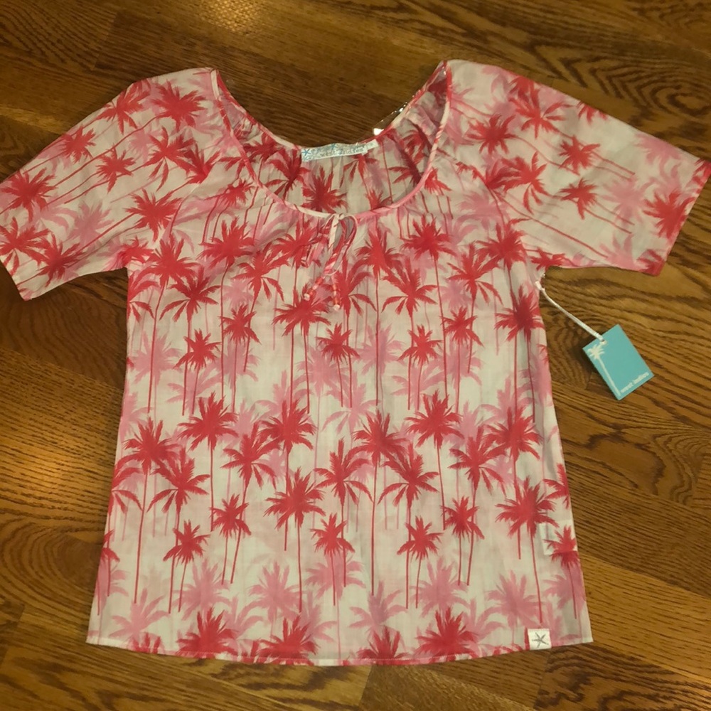 NWT coral palm tree print tunic